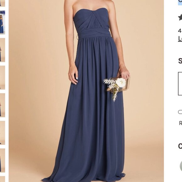 Birdy Grey Grace Convertible Dress Chiffon Slate Blue Size Small - Picture 1 of 4